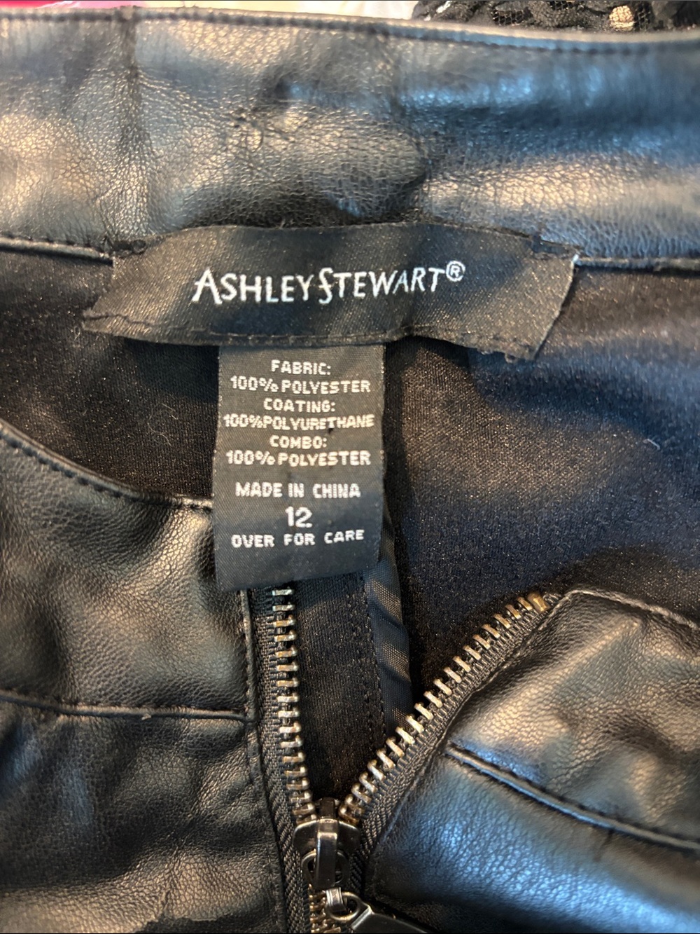Ashley Stewart Black Faux Leather Zip-Front Jacket - Picture 13 of 13